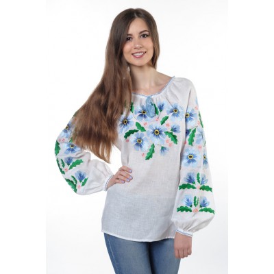 Boho Style Ukrainian Embroidered Folk Blouse "Glo" Mallows